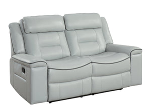 Dyersburg Light gray 66" Double Lay Flat Reclining Love Seat