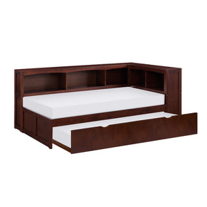 Bartly Twin Bookcase Corner Bed with Twin Trundle