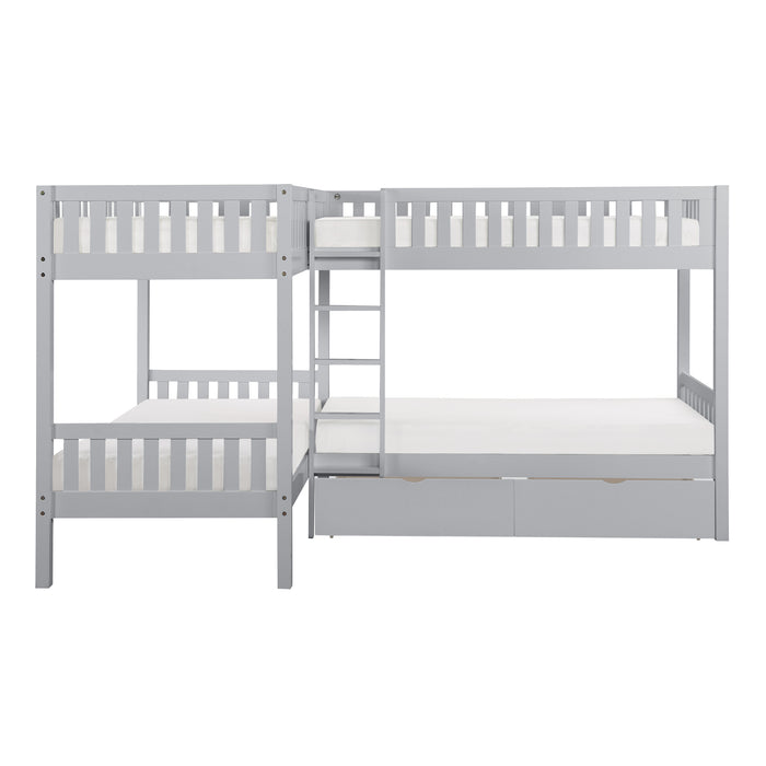 Bartly Corner Bunk Bed with Storage Boxes